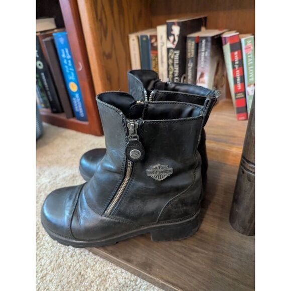 Harley Davidson Amherst Moto Soft Toe Biker Motorcycle Riding Boots Women's 8 - Picture 5 of 7